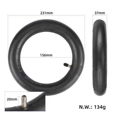 Camera d'aria 60/70-6.5, 10 pollici Valvola diritta rinforzata per monopattini elettrici NINEBOT MAX G30 e Altri